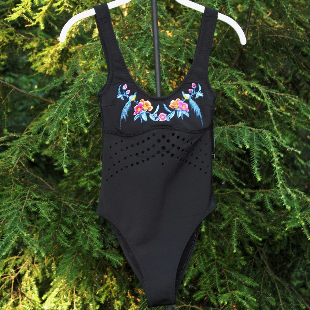 Cynthia Rowley Embroidered Neoprene Swimsuit